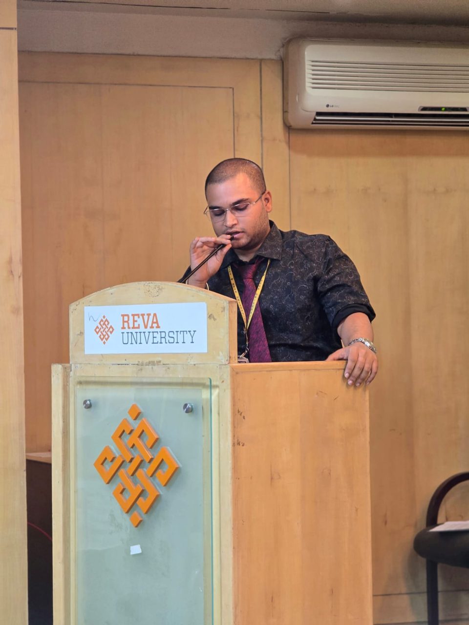 Speaking at a REVA University event
